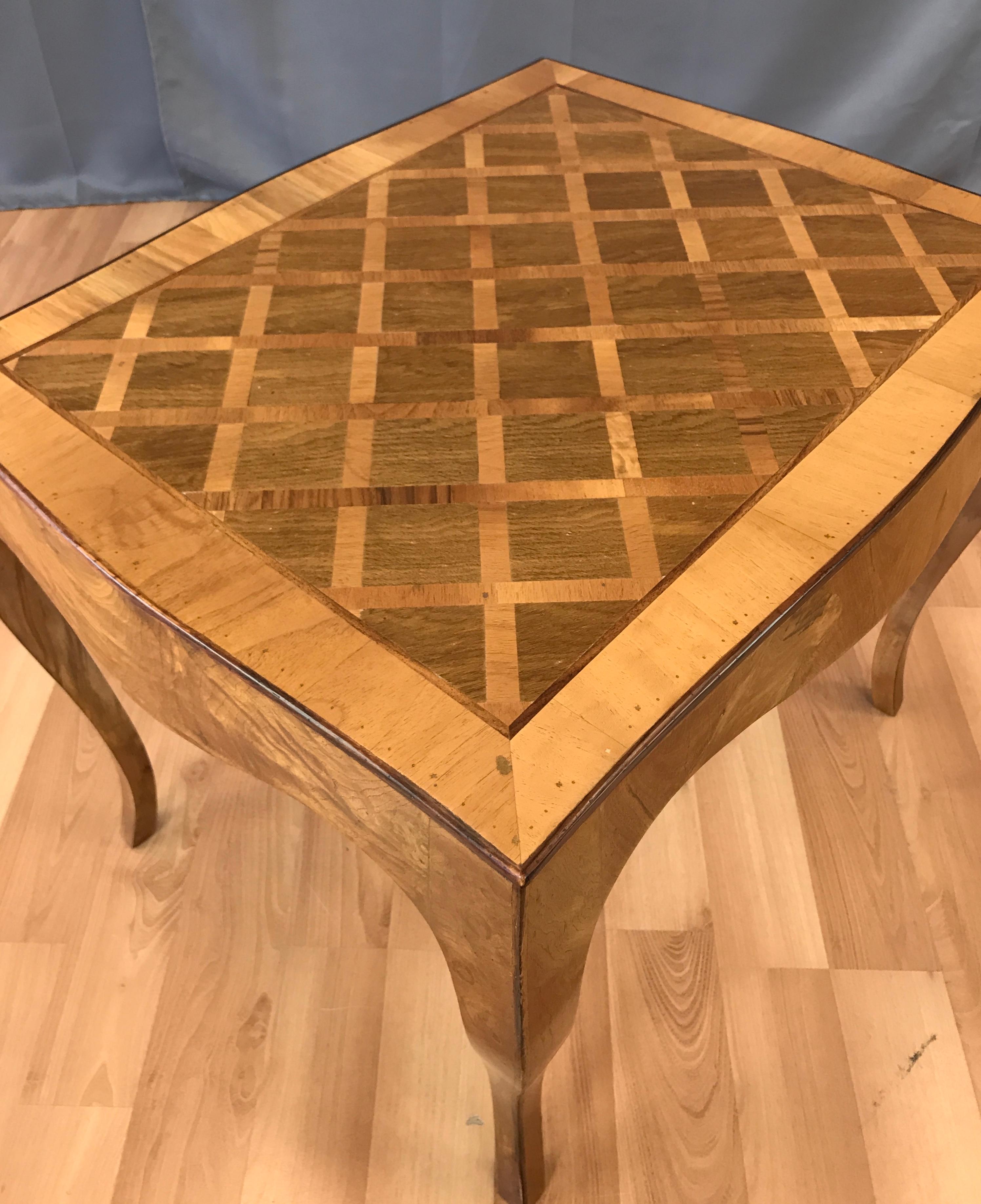 Vintage 1940s Italian Marquetry End Table B 1