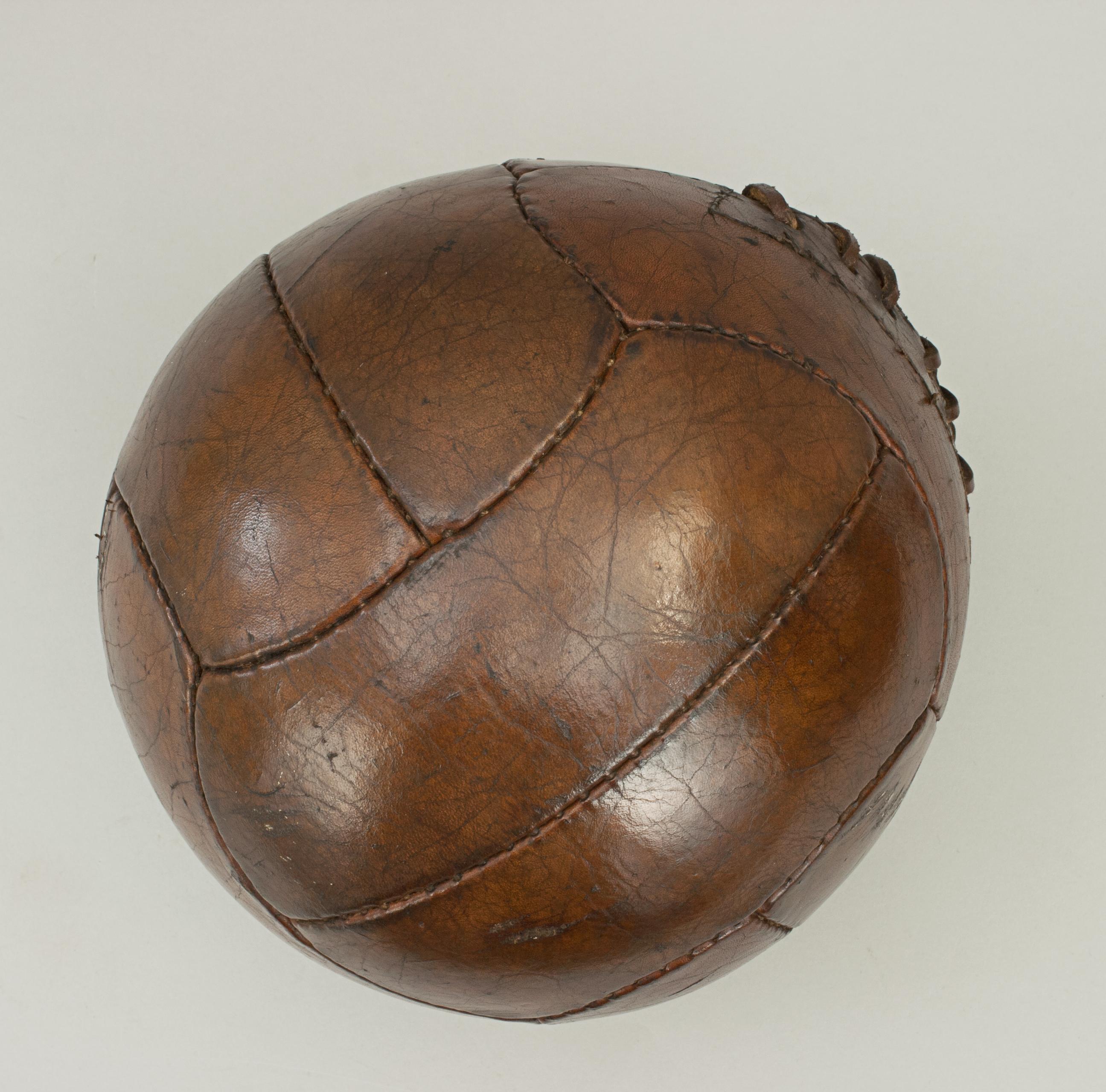Sporting Art Vintage 1940s Leather Football, Soccer Ball
