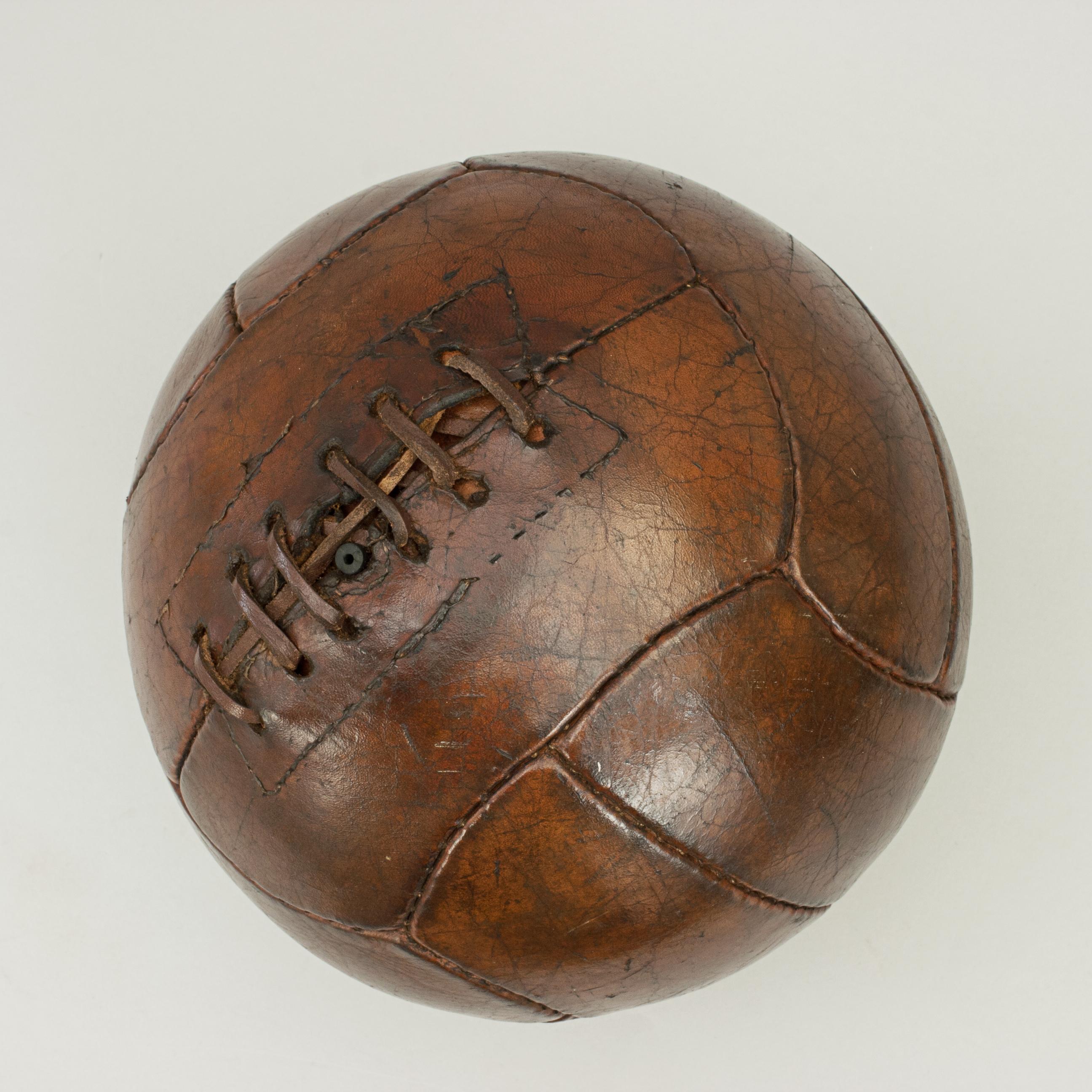 English Vintage 1940s Leather Football, Soccer Ball