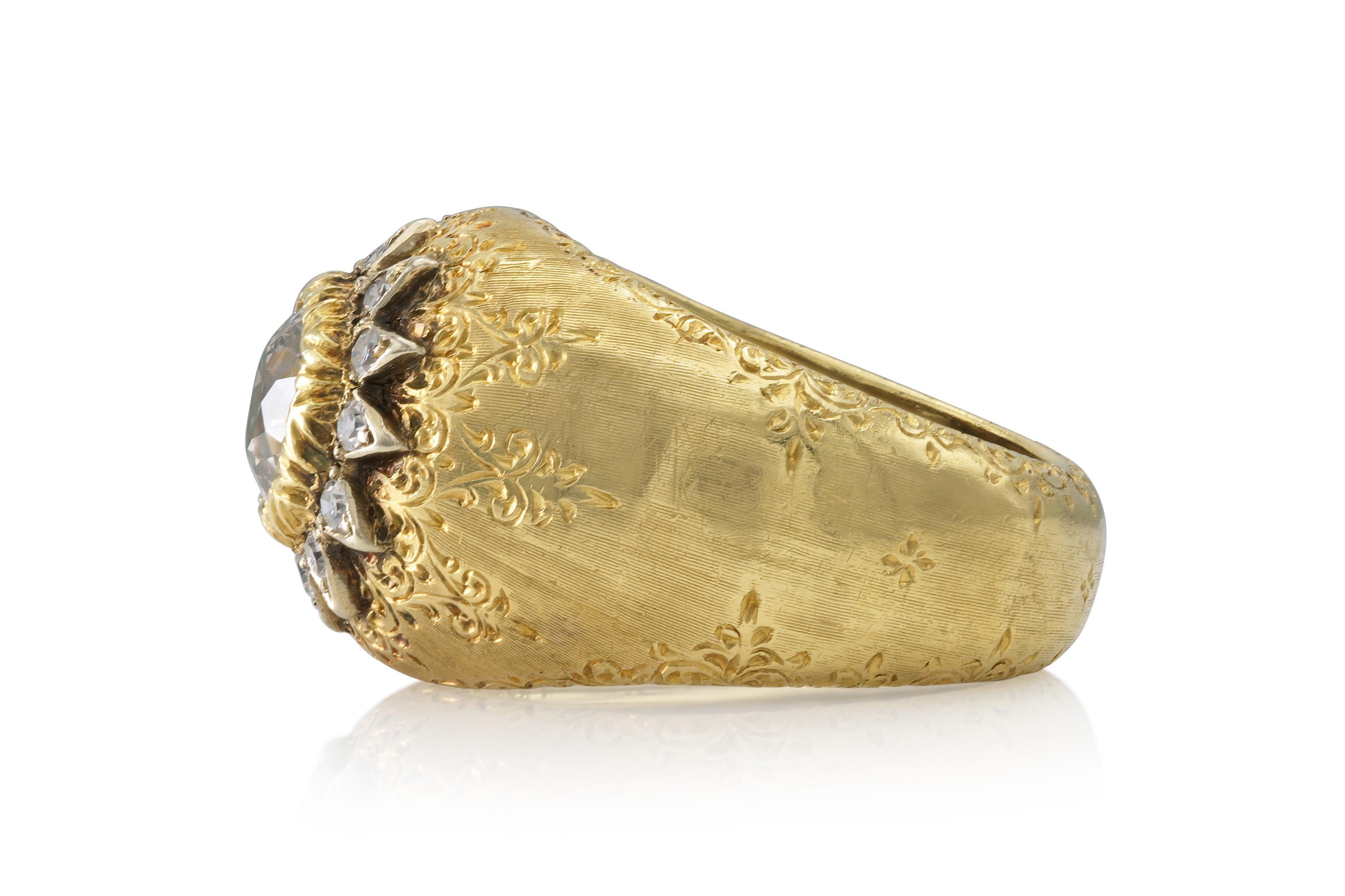 Vintage 1940er Mario Buccellati 1,00 Karat Diamantring, Vintage (Alteuropäischer Schliff)
