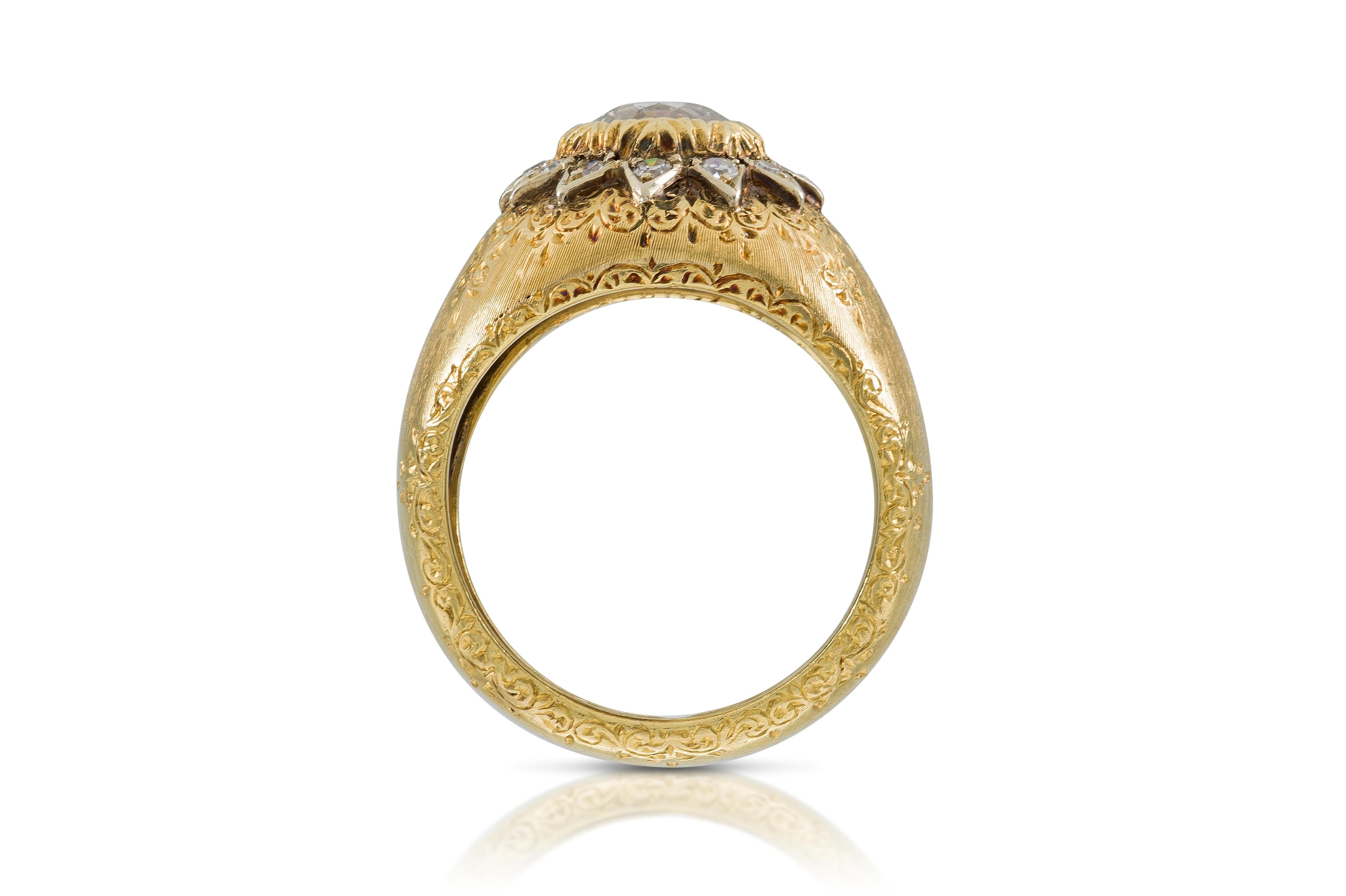 Vintage 1940er Mario Buccellati 1,00 Karat Diamantring, Vintage im Zustand „Gut“ in New York, NY