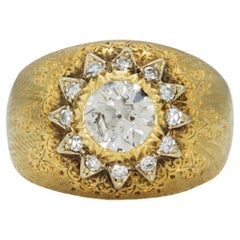Vintage 1940er Mario Buccellati 1,00 Karat Diamantring, Vintage