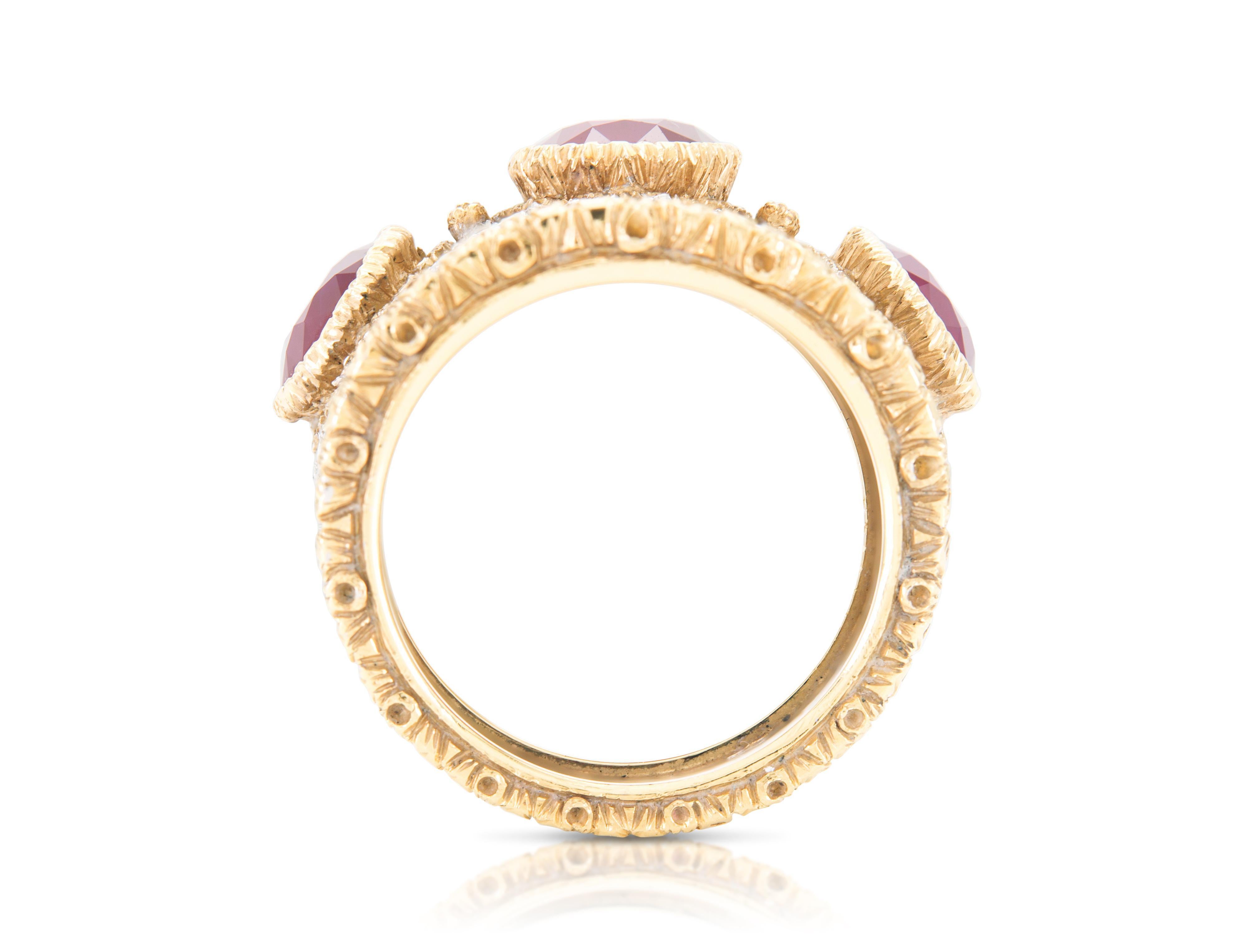 Vintage 1940er Mario Buccellati 5,00 Karat Rubin-Ring, Vintage im Zustand „Gut“ im Angebot in New York, NY
