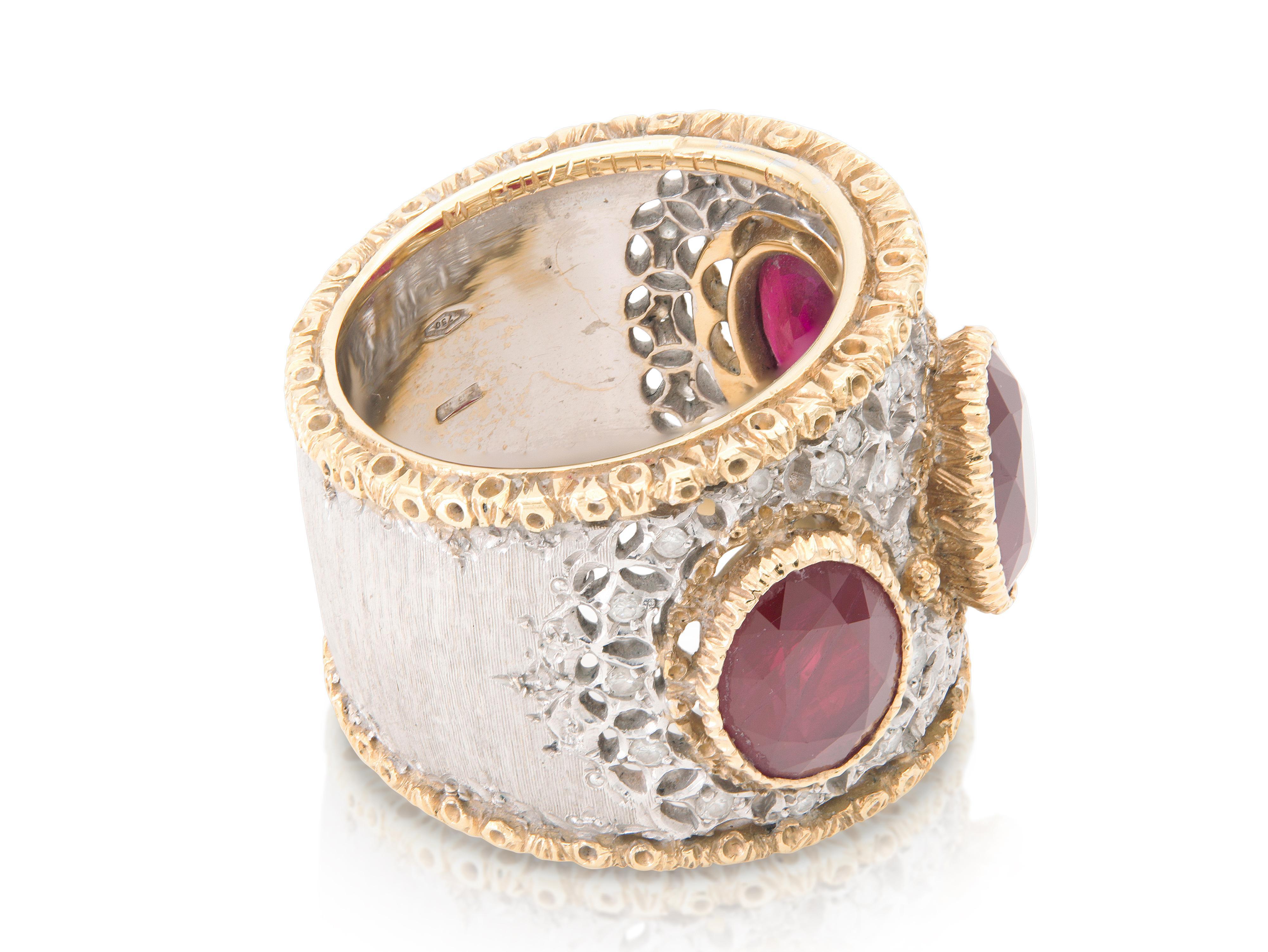 Vintage 1940er Mario Buccellati 5,00 Karat Rubin-Ring, Vintage Damen im Angebot
