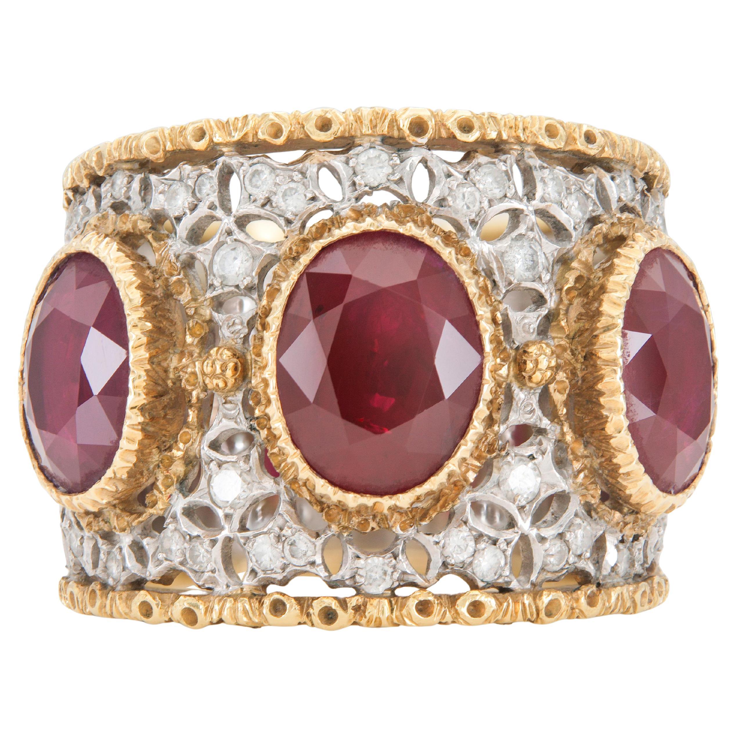 Vintage 1940er Mario Buccellati 5,00 Karat Rubin-Ring, Vintage