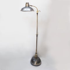Vintage 1940s Mid-Century Modern Industrial Aluminum GE Sunlamp Floor Lamp