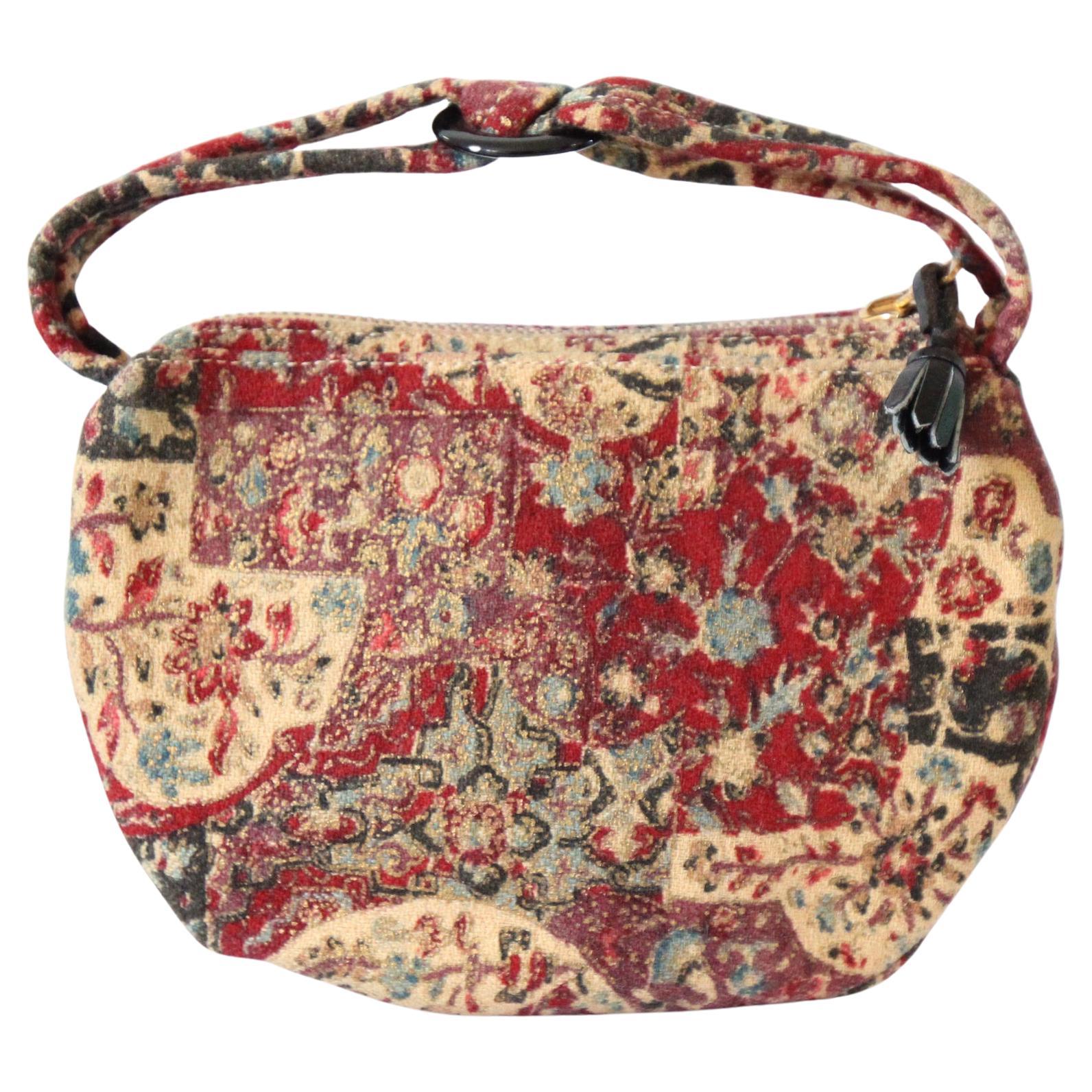 Borsetta in miniatura vintage anni '40 borsetta piccola vintage anni '40 in tela di corteccia vernice oro