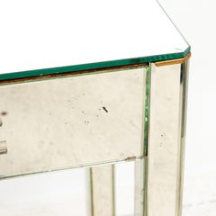 Vintage 1940s Mirrored Single Drawer Bed Stand