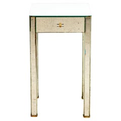 Vintage 1940s Mirrored Single Drawer Bed Stand