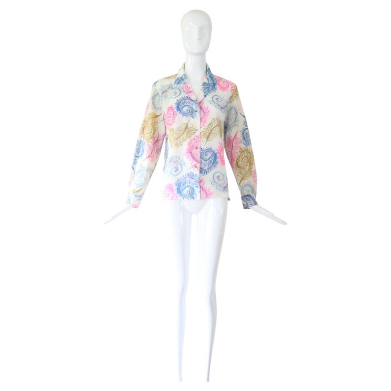 1940s Novelty Print Blouse Vintage 1940