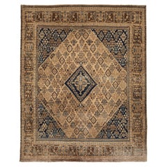Persischer Tabriz-Teppich aus den 1940er Jahren, Handcrafted Geometric Design