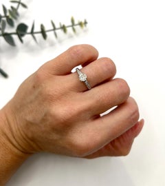 Vintage 1940s, Platinum 0.50 Carat Diamond Engagement Ring