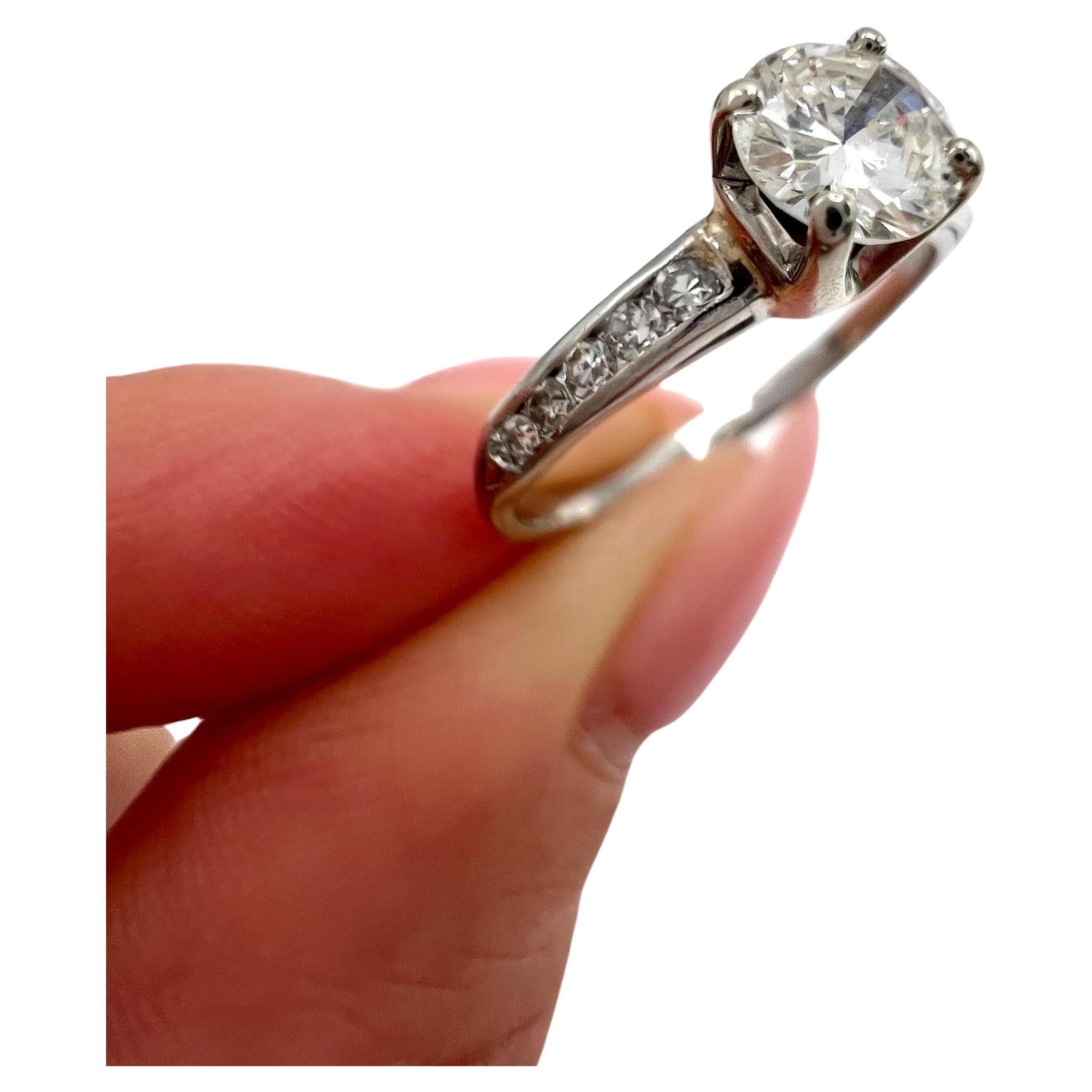 Anello di fidanzamento in platino con diamante da 0,50 carati, vintage anni
40