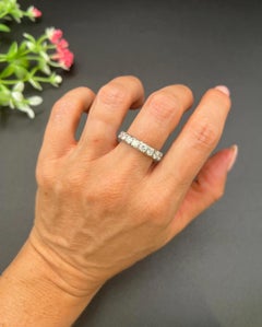 Vintage 1940s Platinum, 2.70 Carat Full Diamond Eternity Band Ring