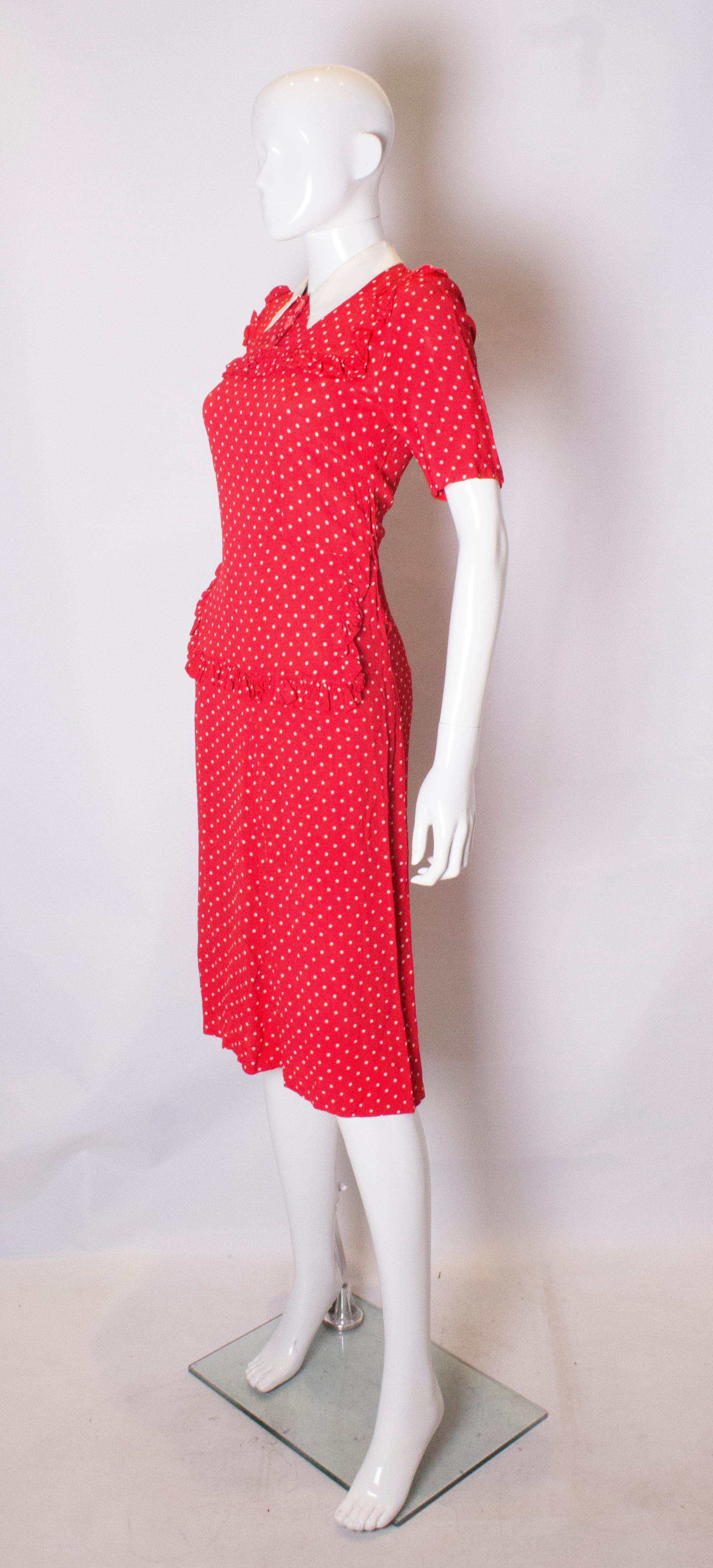 red polka dot dress vintage