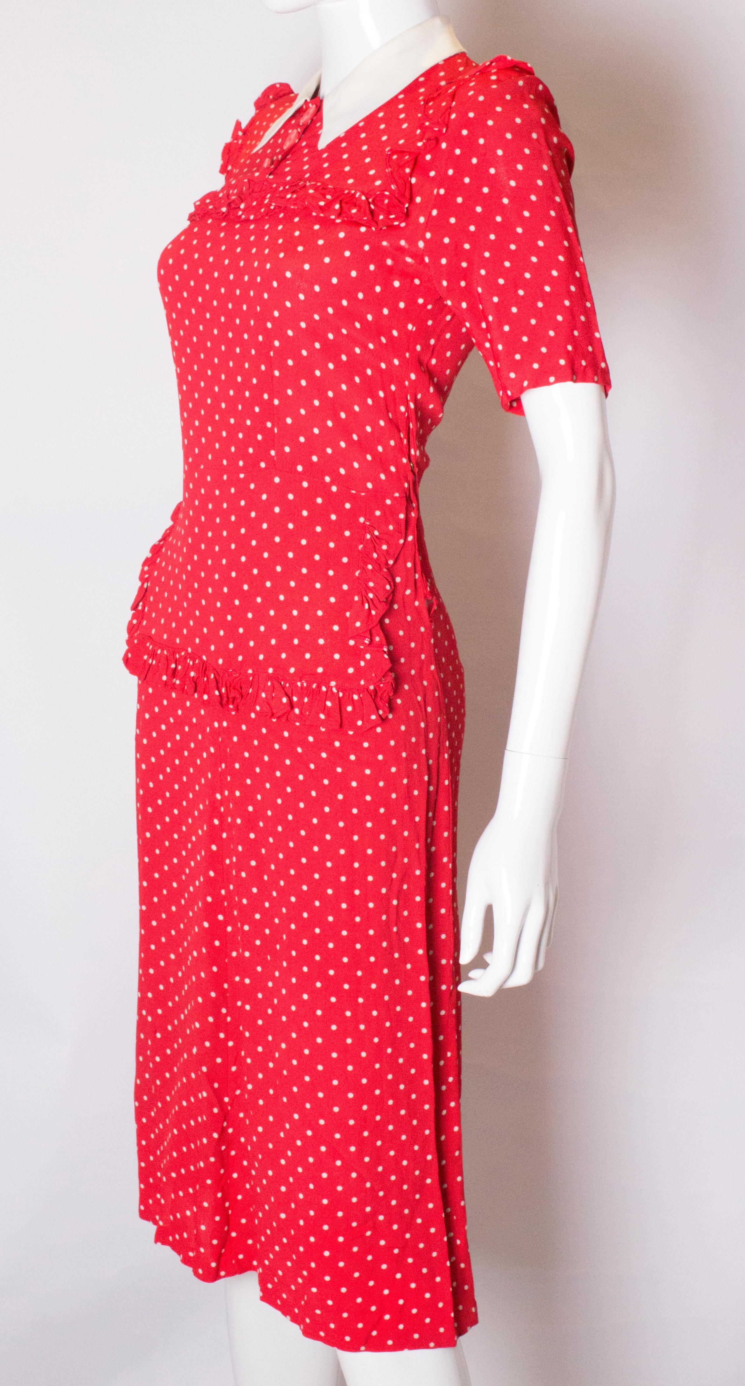 1940s polka dot dress