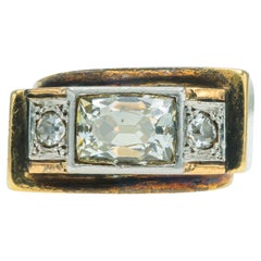 Vintage 1940s Retro 1.20 Carat French Cut Diamond Ring