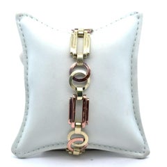 Vintage 1940's Retro 14K Yellow & Rose Gold Bracelet