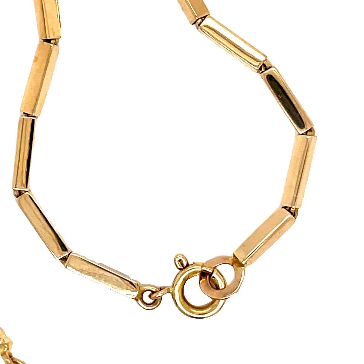 Donna Vintage 1940 Retro Collana in oro giallo 18k con granato spessartite in vendita