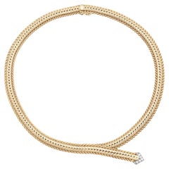 Vintage 1940s Retro Gold Arrow Necklace with Diamonds