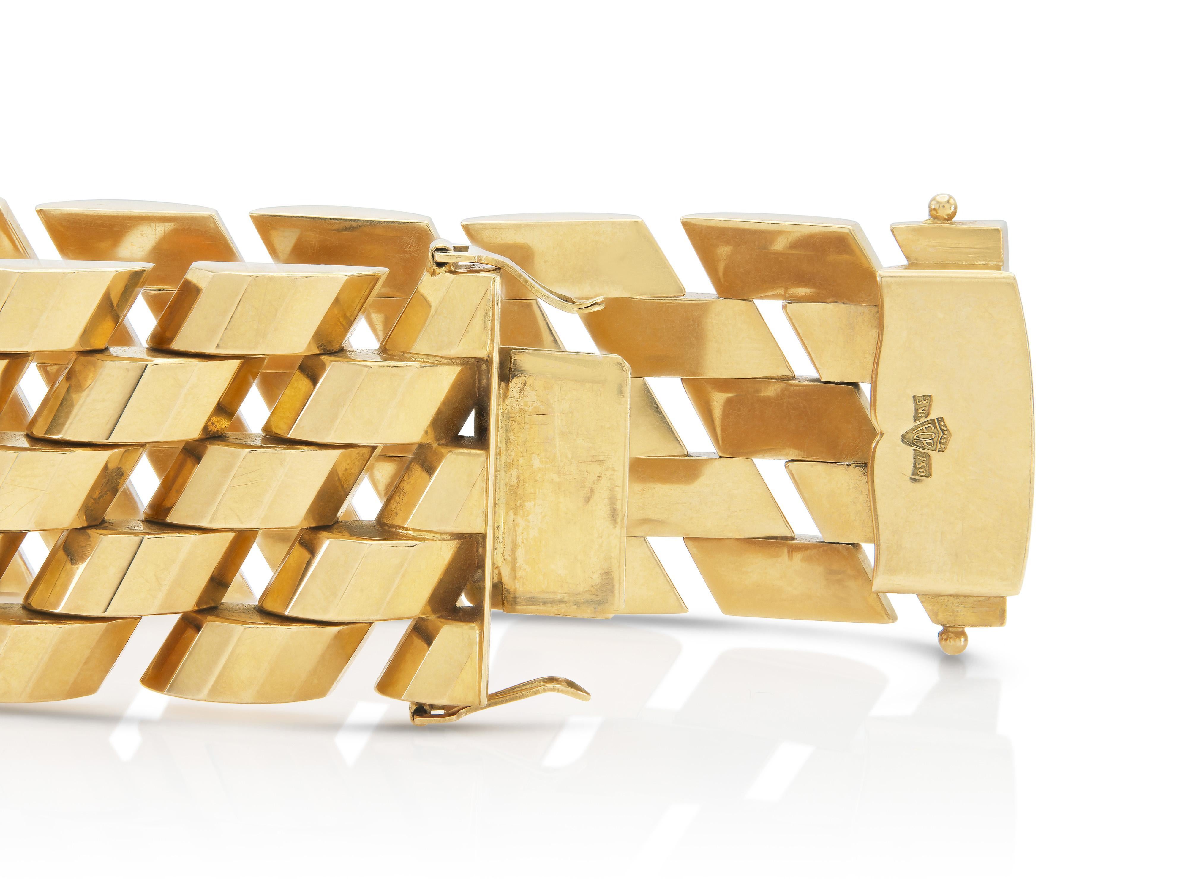 Vintage 1940s Retro Gold Bracelet Damen im Angebot