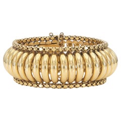 Vintage 1940s Retro Gold Domed Link Bracelet
