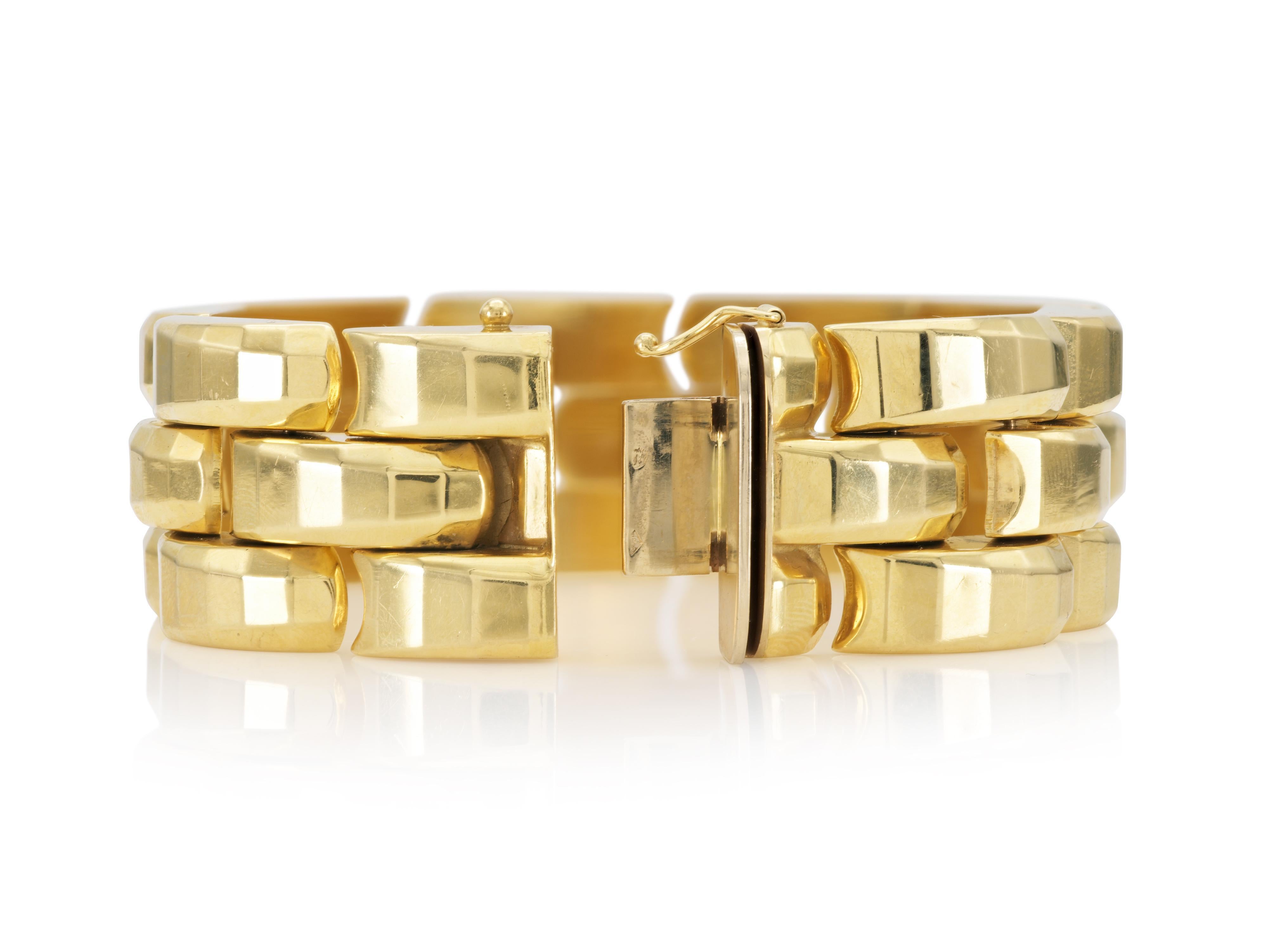 Pulsera de eslabones de oro retro vintage de los años 40 en Bueno estado para la venta en New York, NY