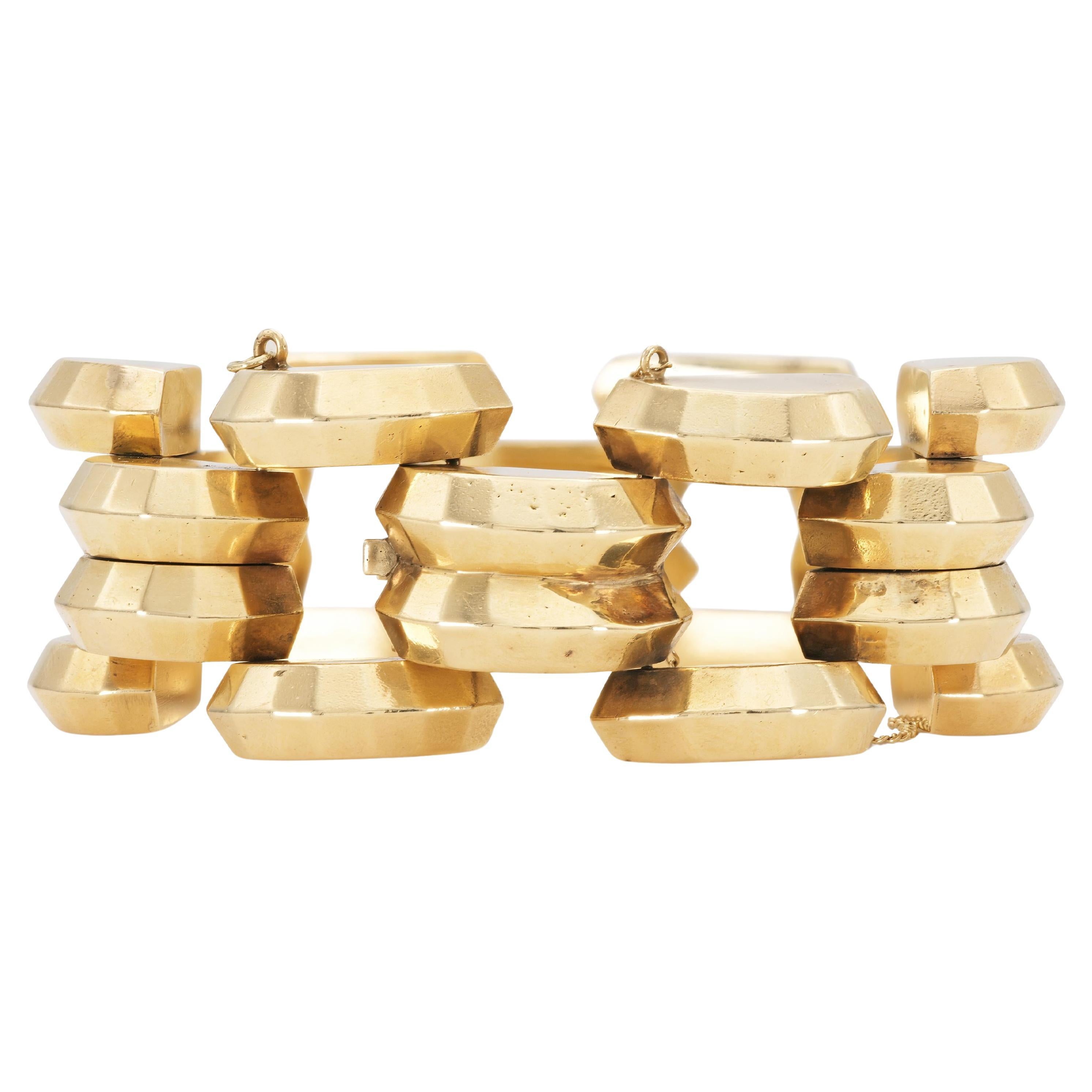 Vintage 1940s Retro Gold Open Link Bracelet