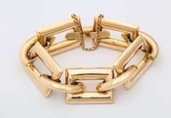 Vintage 1940s Retro Large Gold Link Bracelet