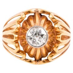Vintage 1940s Retro Old European Cut Diamond Ring