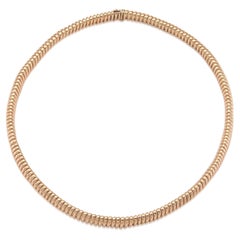 Vintage 1940s Retro Rose Gold Tubogas Necklace