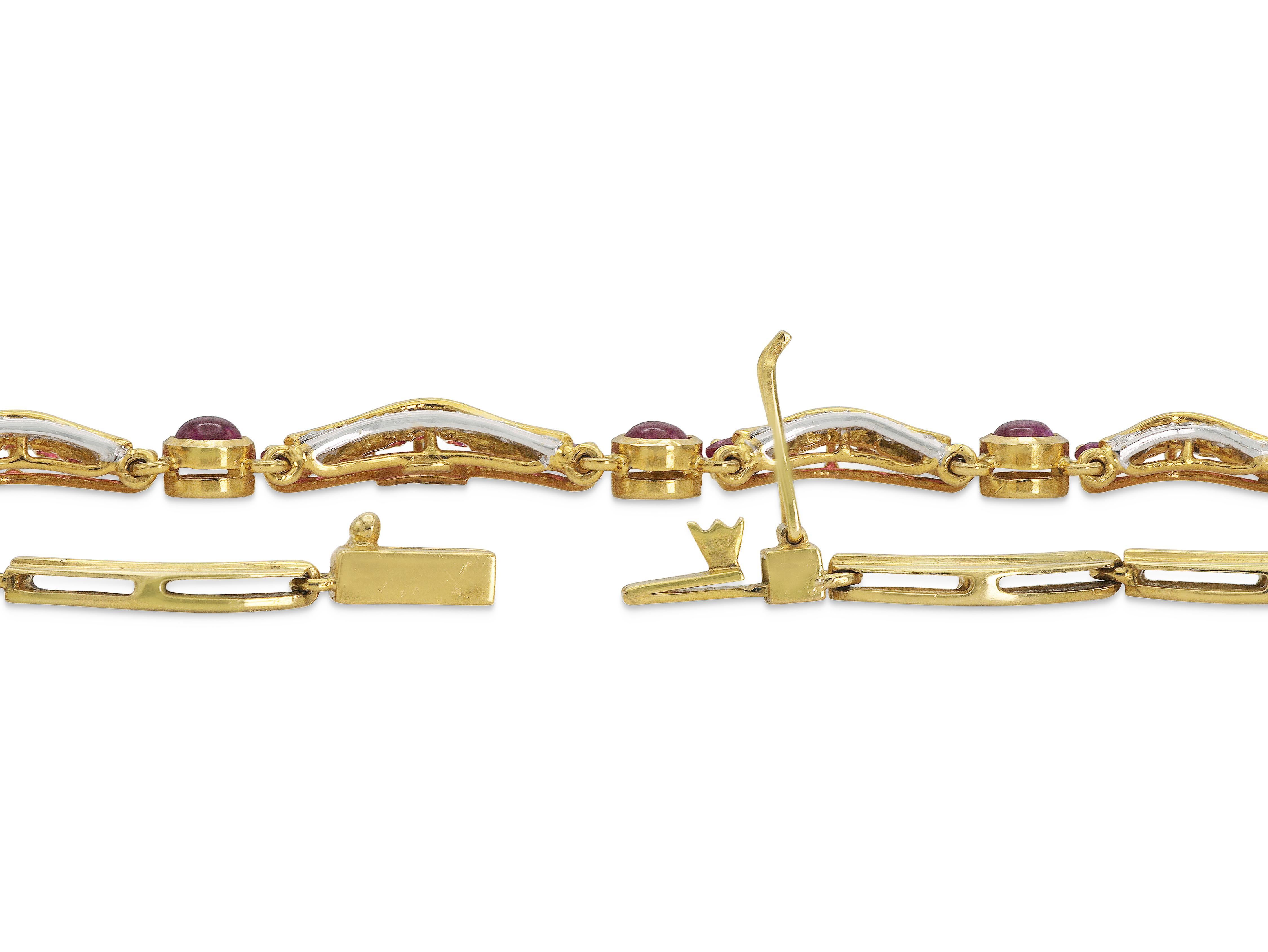 Vintage 1940s Retro Rubin und Diamant Halskette im Zustand „Gut“ im Angebot in New York, NY