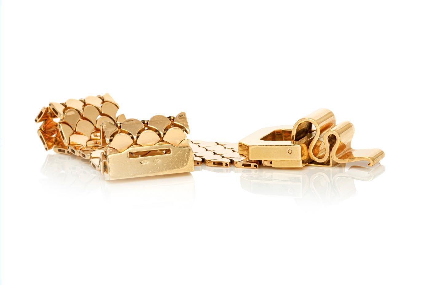 Pulsera de hebilla de eslabones retro de la década de 1940 Retro en venta