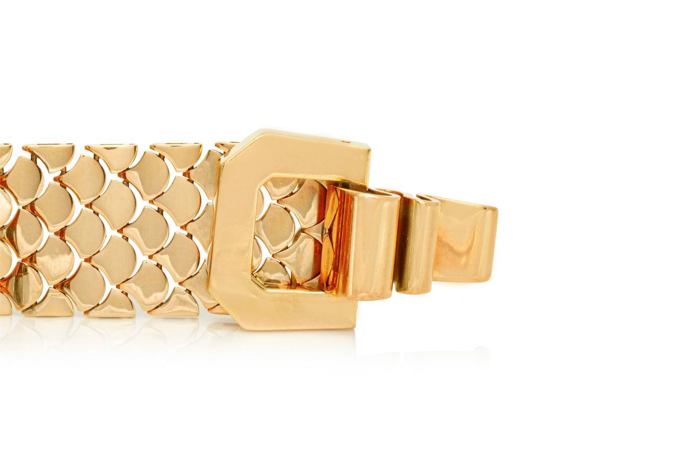 Pulsera de hebilla de eslabones retro de la década de 1940 en Bueno estado para la venta en New York, NY
