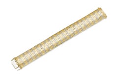 Vintage 1940s Retro Tri-Toned Wave Link Bracelet