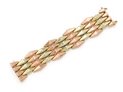 Vintage 1940s Retro Two-Toned Gold Link Bracelet