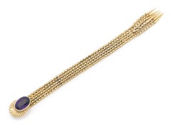 Vintage 1940s Retro Yellow Gold and Amethyst Tassel Bracelet