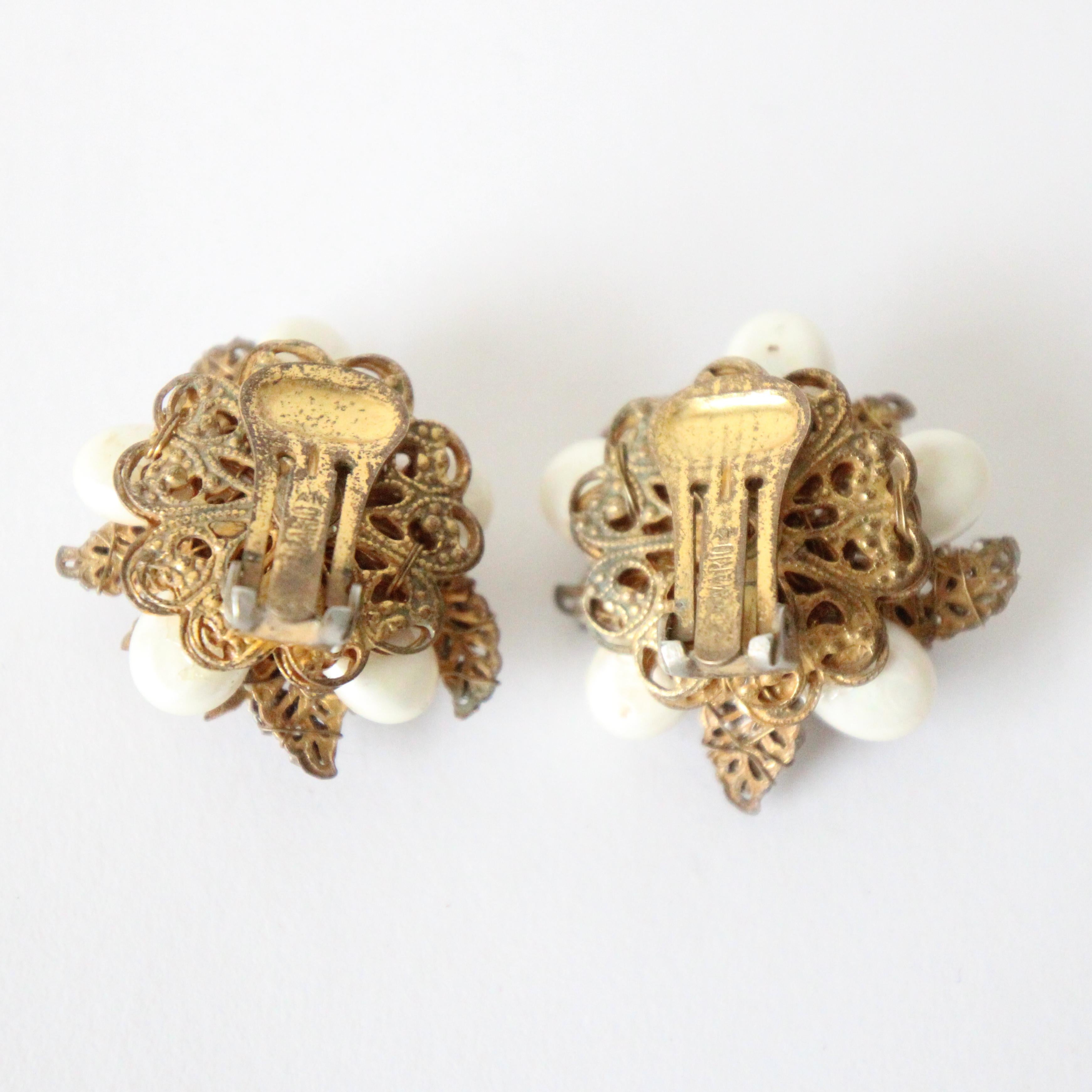 Parure Vintage 1940's Robert DeMario Filigree Rhinestone Demi-Parrure Jewellery Set en vente 5