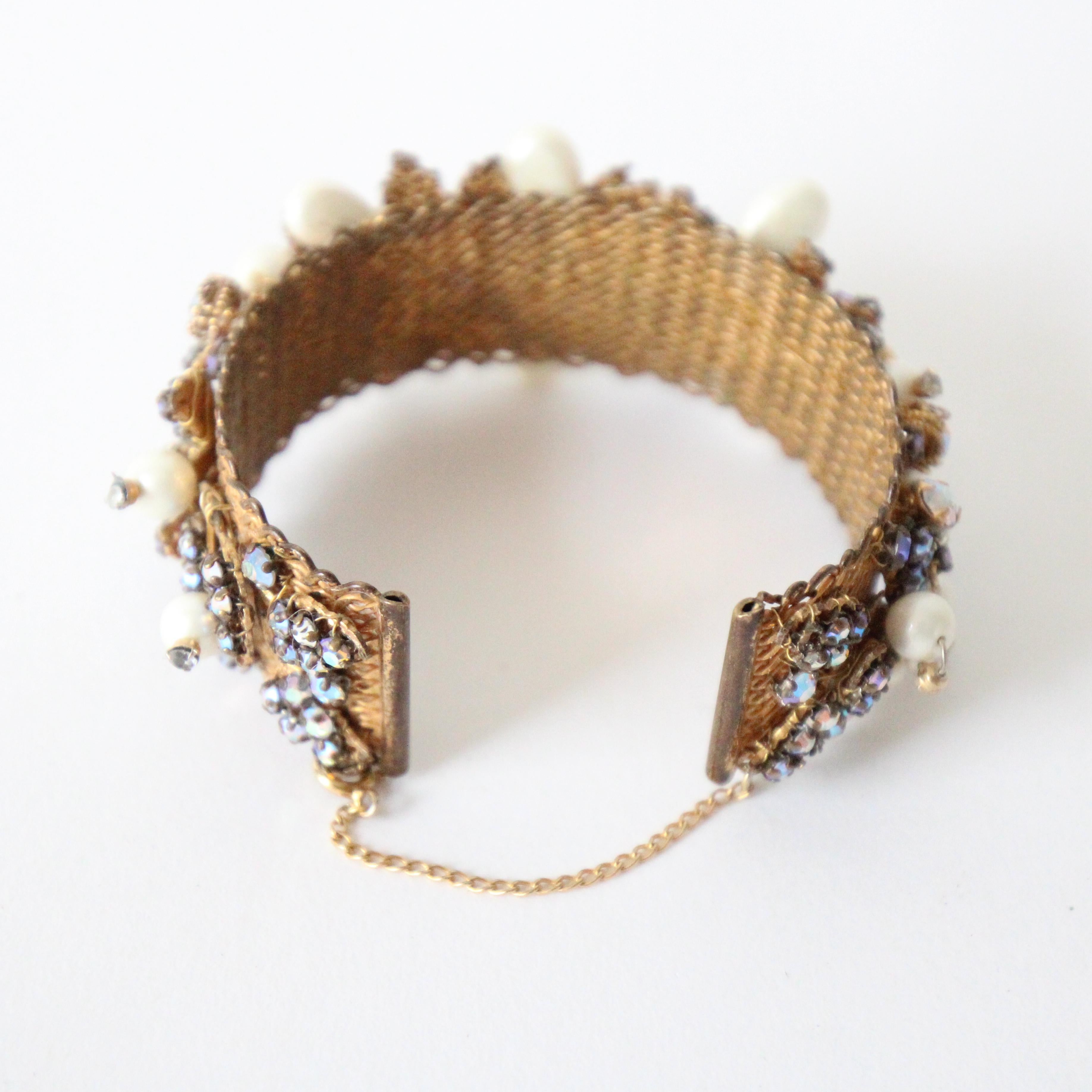 Parure Vintage 1940's Robert DeMario Filigree Rhinestone Demi-Parrure Jewellery Set en vente 2