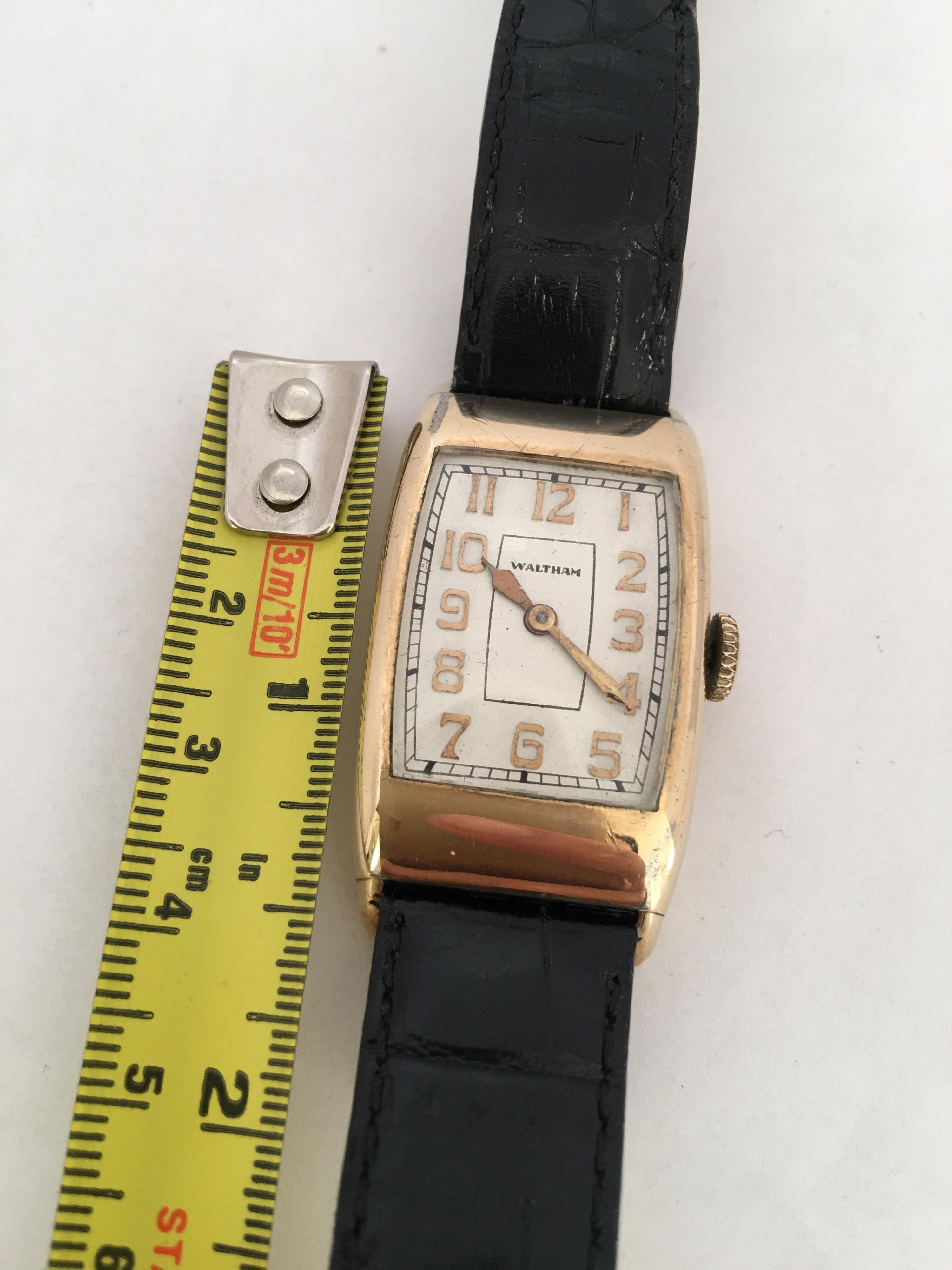 Vintage 1940s Rolled Gold Waltham Manual Winding Watch 2