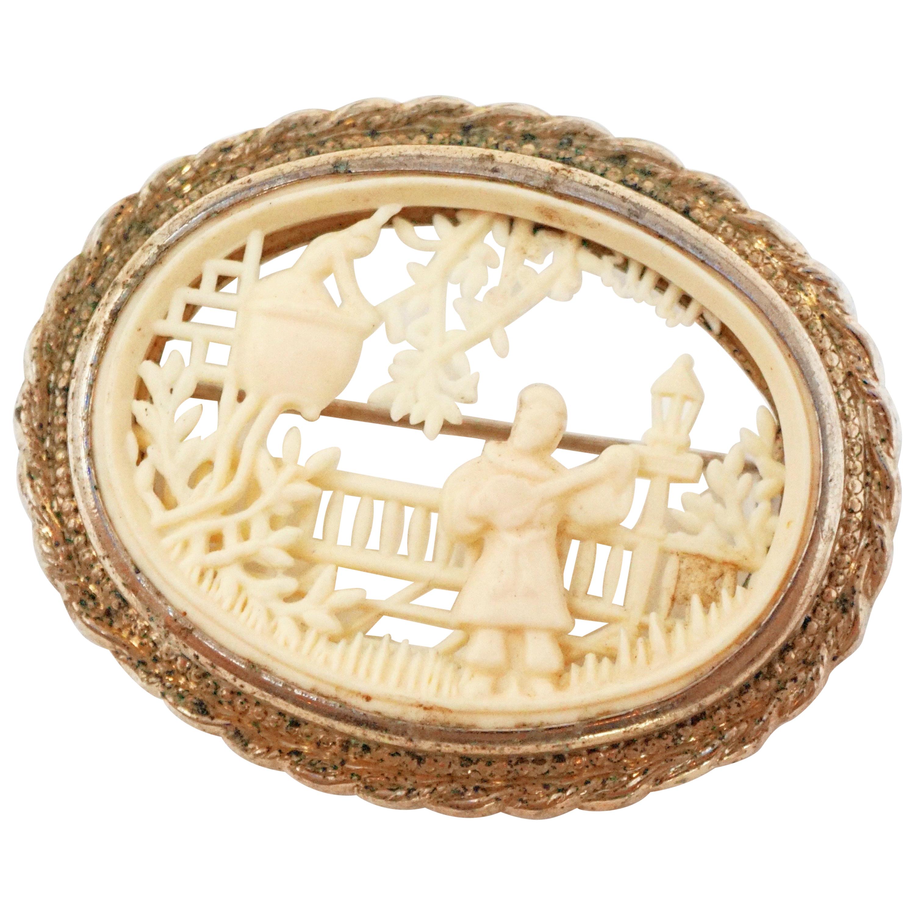 Julier Reed Brooch Vintage 1940s Romeo and Juliet Brooch by Coro, Signed at 1stDibs