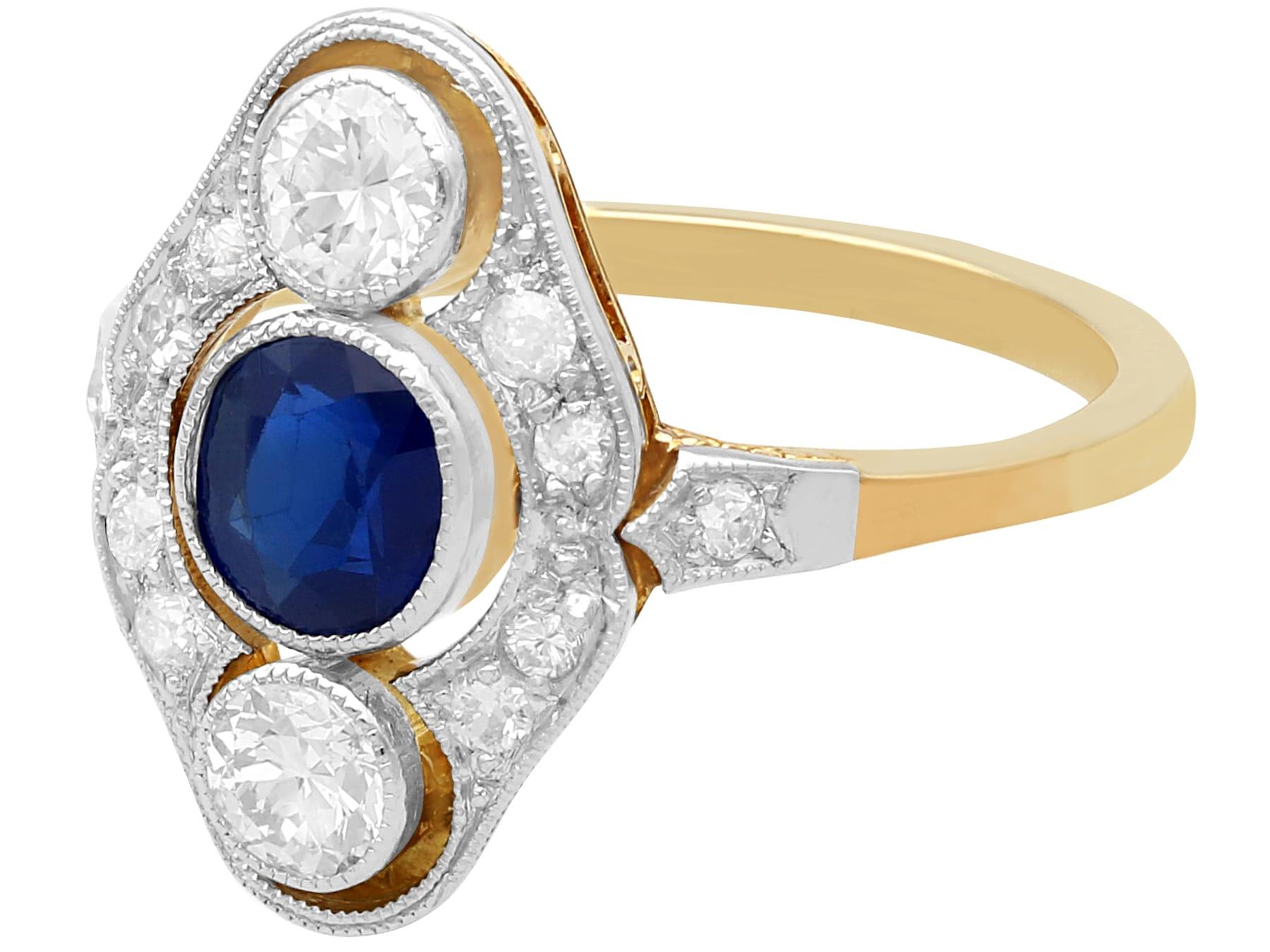1940s sapphire and diamond ring