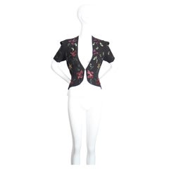 Vintage 1940's sequin jacket 1940s floral sequin black blazer UK 8-10 US 4-6