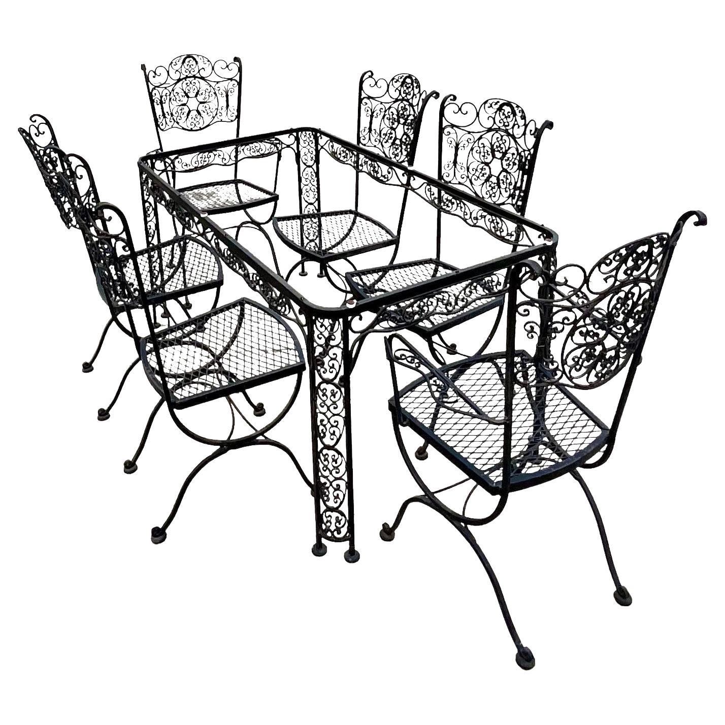 Maison Jensen Wrought Iron Dining Set For Sale at 1stDibs