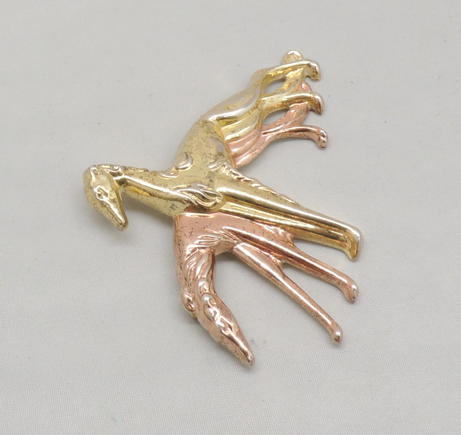 Art Deco Vintage 1940s Signed Monet Sterling Book Piece Greyhounds Brooch For Sale