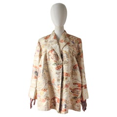 Vintage 1940's Silk Brocade Jacket Original 1940's Chinoiserie Jacket UK 14-16