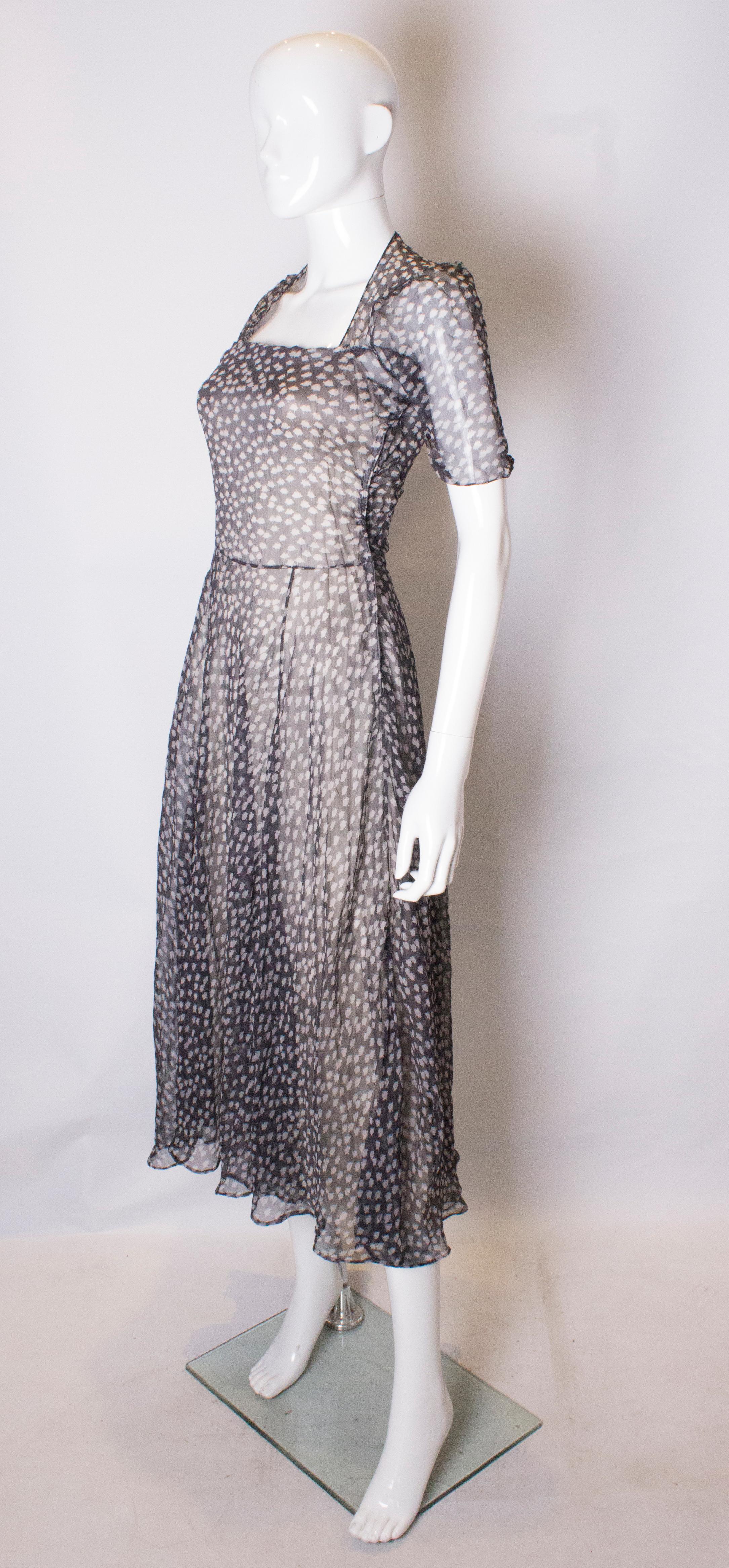 1940s chiffon dress