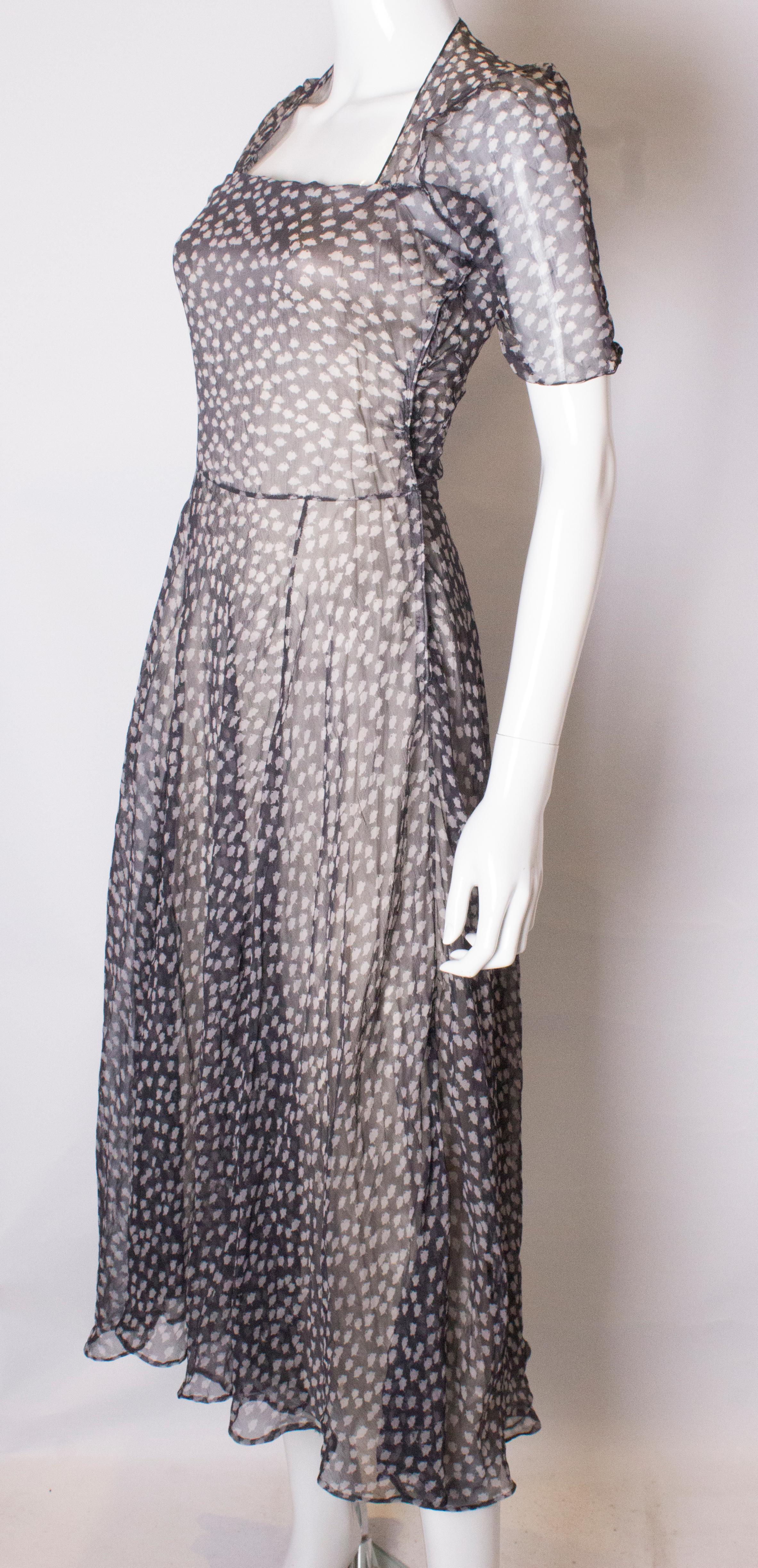1940s silk dress