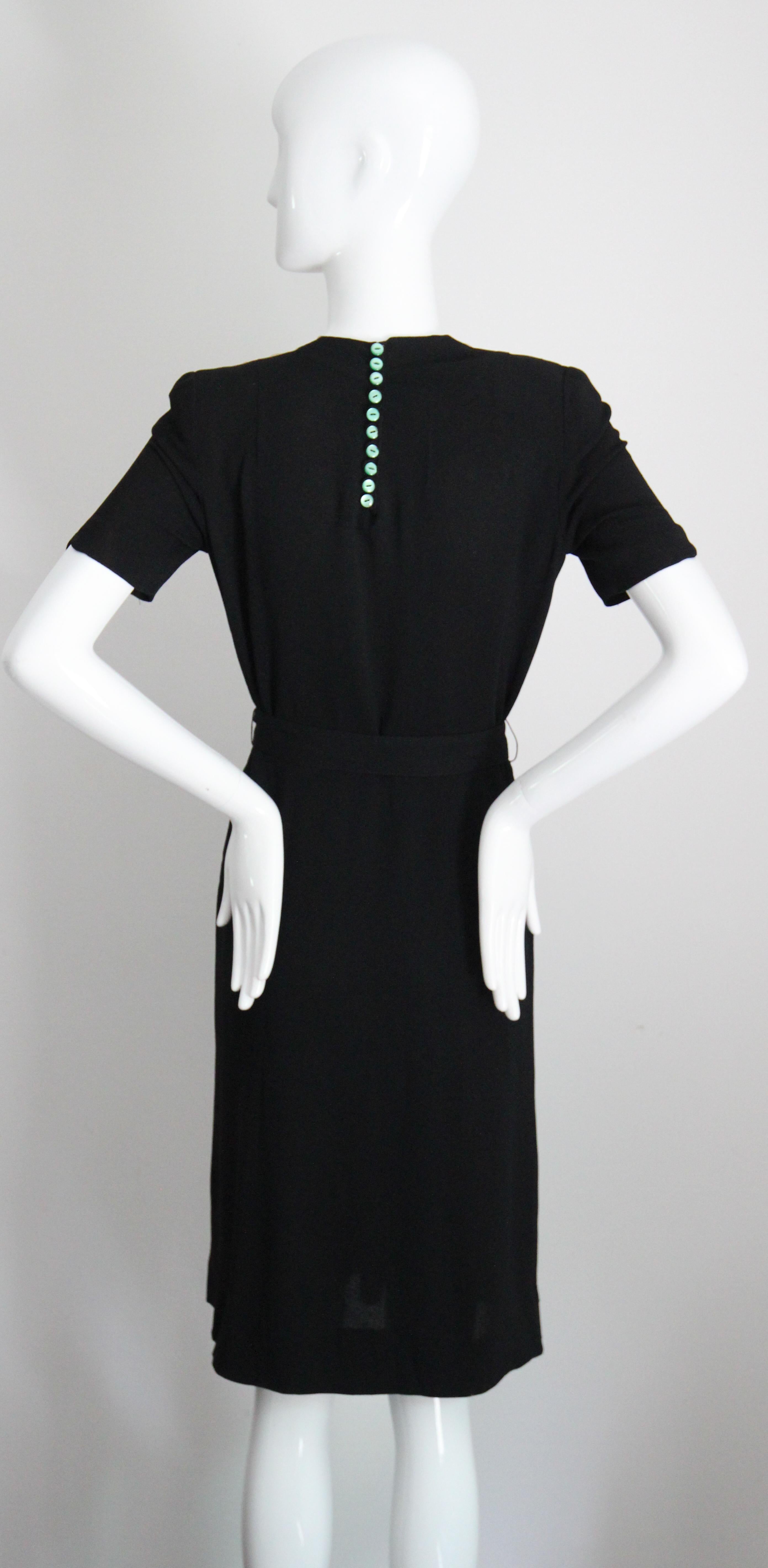 Vintage 1940's Seidenkleid Illusionsausschnitt Rose Paillettenkleid UK 8-10 US 4-6 im Angebot 8