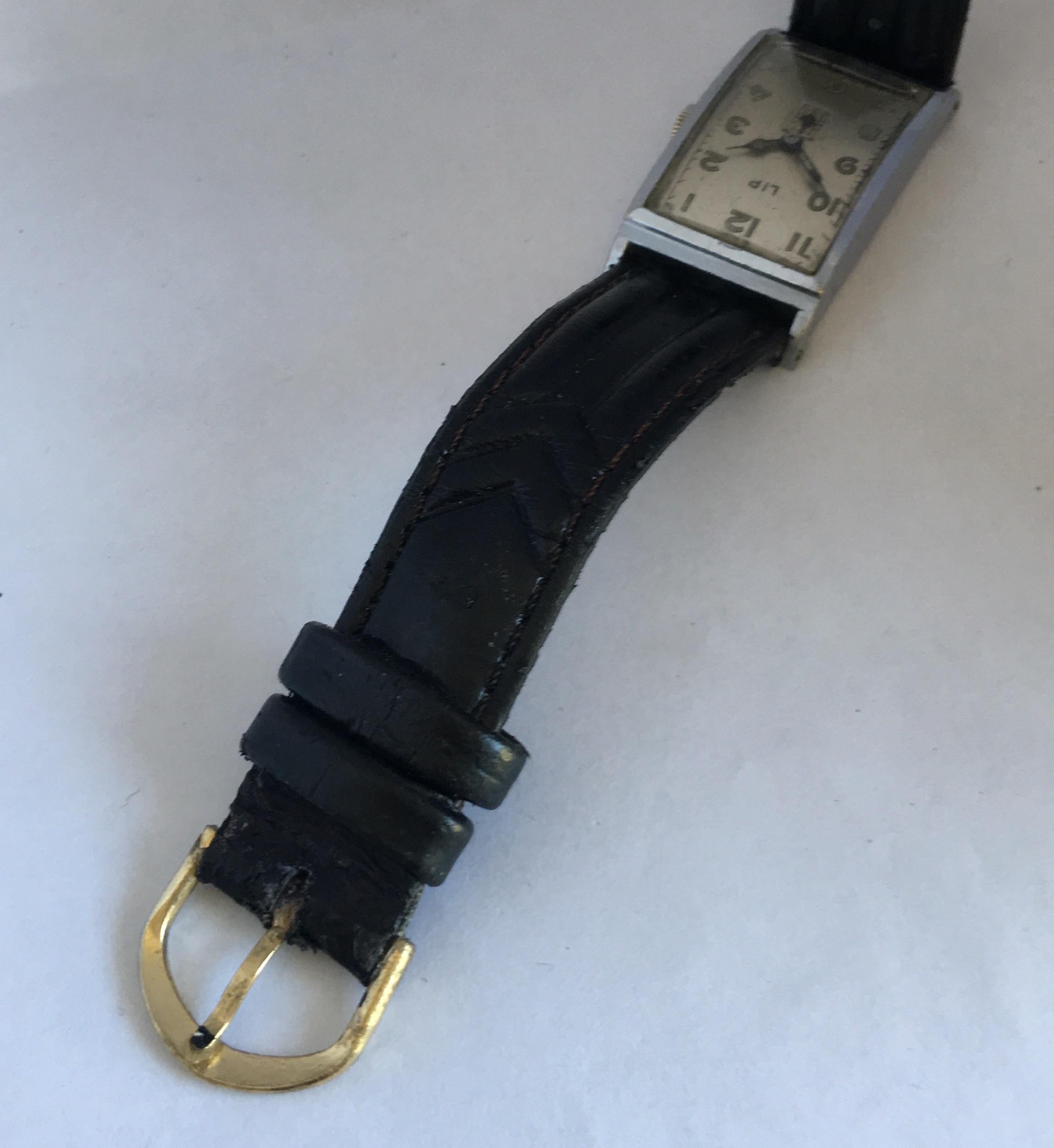 Vintage 1940s Silver plated LIP Mechanical Watch For Sale 6